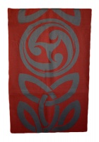 James Pure Wool Celtic Swirl Reversible Scarf Grey Cranberry